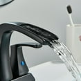 thumbnail image 3 of Zovajonia Matte Black Widespread Bathroom Basin Faucet Drain Sink Vanity Mixer Tap 2 or 3 Holes Vessel, 3 of 8
