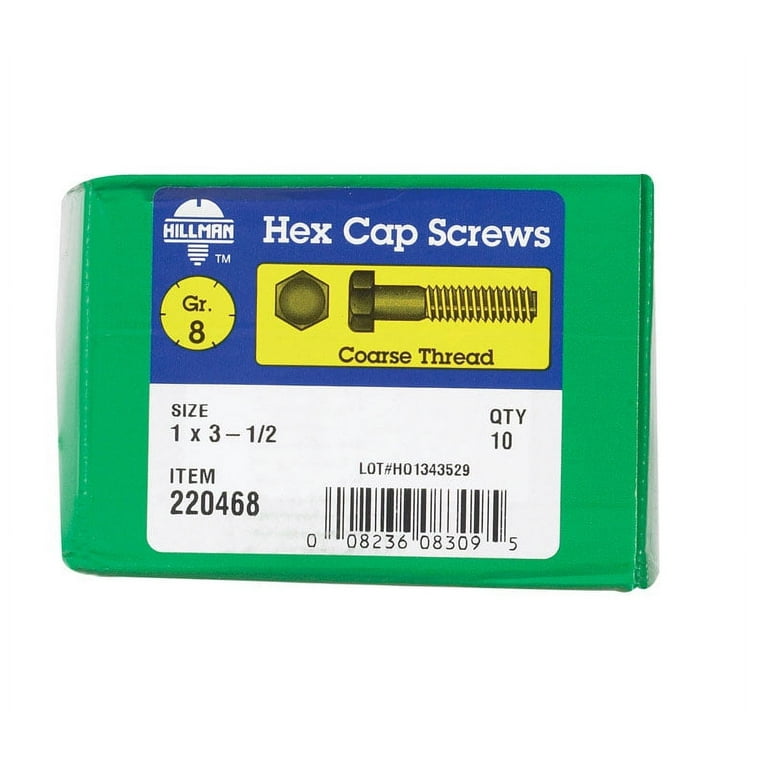 Hillman 3/8-16 in. D X 3-1/2 in. L Steel Hex Head Cap Screw 25 pk Hillman 3/8-16 in. D X 3-1/2 in. L Steel Hex Head Cap Screw 25 pk