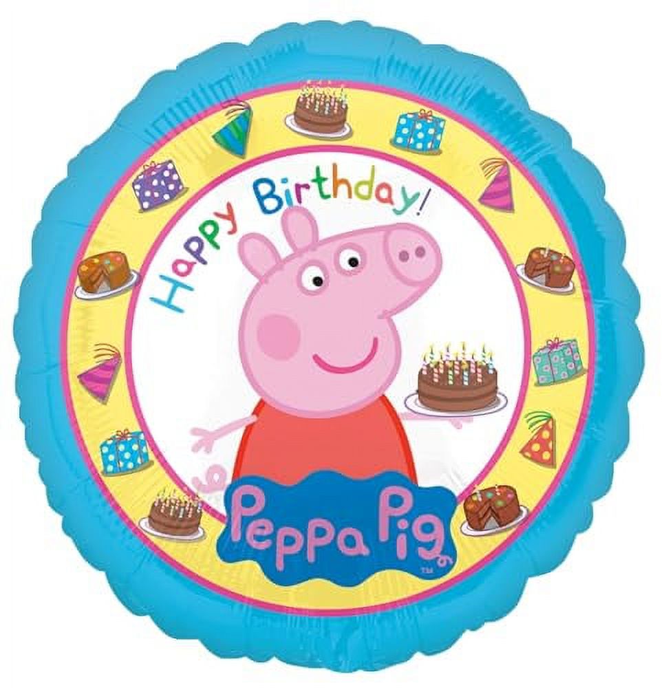 Anagram Peppa Pig and George Happy Birthday Party Supplies Foil Balloon Bouquet Decorations