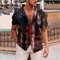 thumbnail image 2 of New American Independence Day Short Sleeve Shirt Printed Men's Casual Beach Top Summer2XL, 2 of 5