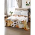 thumbnail image 3 of King Flat Sheet Only Fall Pumpkin Flower Leaf Soft Microfiber Cooling Bedding Sheets Watercolor Thanksgiving Botanical Flat Bed Sheet for Hotel,Home Decor, 3 of 9