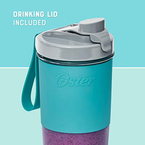 Gray Oster Blend Active Portable Blender with Drinking Lid USB Chargeable Personal Blender