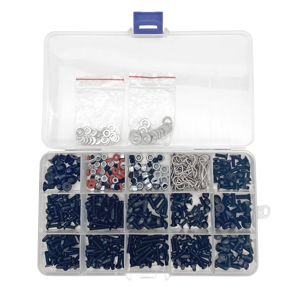 Pack of 520 Hardware Fasteners set Universal Remote Screw set Screws Assortment Set fit for 1/8 1/10 1/12 1/16 Scale Car