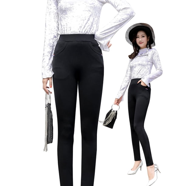 Pantalones Ajustados a la Moda para Mujer, Ropa Exterior Negra, leggings para Otoño, Cintura Alta, slim fit, Pantalones de Pierna Pequeña, Pantalones de Pierna Estrecha