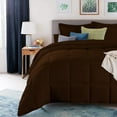 thumbnail image 4 of D.N.G. BEDDINGS Deluxe All Seasons Oversized Super King Size 800 Thread Count, Solid Chocolate Down Alternative 5 Piece Box Design Comforter Set 100% Egyptian Cotton, 4 of 6