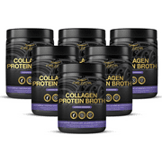 FREZZOR 100% Grass-Fed Collagen Protein Bone Broth, New Zealand Bovine Collagen Peptides Type I II III V VI VIII IX, Joint Pain, Anti-Aging, Weight-Loss, Lavender Chamomile Flavor, 6 Cannisters