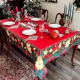 thumbnail image 1 of Waterproof Christmas Rectangle Tablecloth 60x84 Inch - Holiday Decoration Printed New Year''s Eve Oblong Table Cloth, Xmas Red Table Cover for Party, Kitchen, Dining Room, Outdoor, Indoor, 1 of 5
