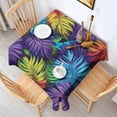 thumbnail image 2 of Colorful Leaf Pattern Square Tablecloth,Waterproof Square Table Cover,Wipeable Spillproof Washable Table Cover for Home Kitchen Party Decor 52"x52"(132x132cm), 2 of 6