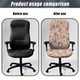 thumbnail image 4 of Renewold Capybara Orange Office Chair Slipcover Universal Rotating Boss Chair Cover Dustproof Desk Chair Protector Stretchable Fabric Cover with Elatic Bottom, L, 4 of 7