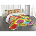 thumbnail image 3 of Ambesonne Colorful Quilted Bedspread Set 3 Pcs, Vivid Umbrella, King Size, Multicolor, 3 of 5
