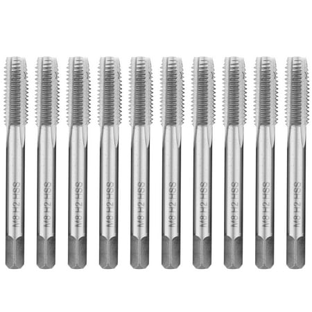 

10pcs Screw Thread Machine Tap HSS Straight Flute Tapping Tool M3 M8 M10 M12M8x1.25