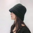 thumbnail image 5 of COCOpeaunt New Arrival Handmade Crochet Knitted Hat Winter Warm Women Hat Solid Color Fashion Retro Thicken Casual Bucket Hat Woman Panama, 5 of 6