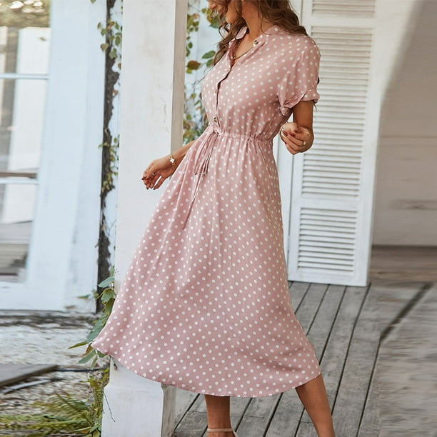 Pink and white hotsell polka dot dress
