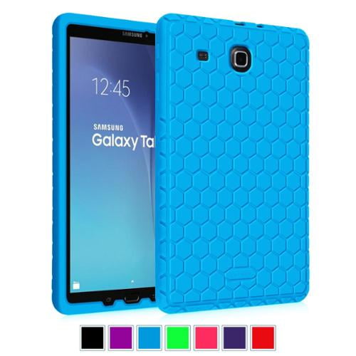 Anti Slip Shock Proof Silicone Cover Fintie Case for Samsung Galaxy Tab E 9.6 - Kids Friendly Purple Honey Comb Series for Tab E Wi-Fi / Tab E Nook / Tab E Verizon 9.6-Inch Tablet Light Weight 