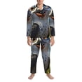 thumbnail image 3 of Disketp Joyful Animated Bird Mens Pajama Set, Soft Warm Long Sleeve Sleepwear, Cozy Button-Down Pjs for Men-Large, 3 of 7