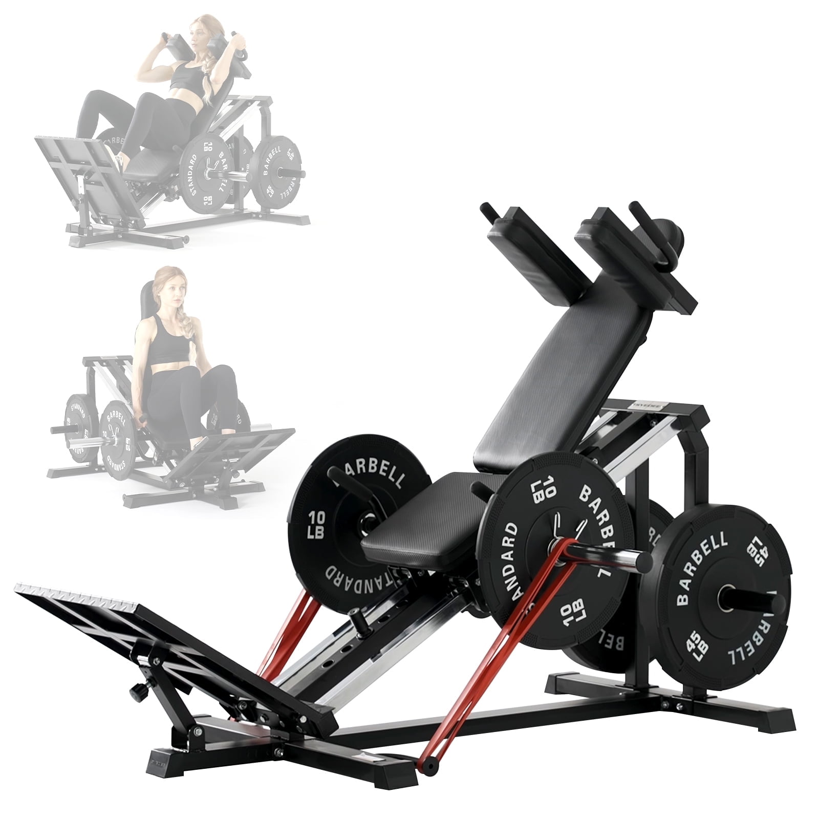 Syedee Compact Leg Sled Machine, Leg Press Machine Capacity 1000lbs, Hack Squat Machine Combo, Calf Raise Home Gym