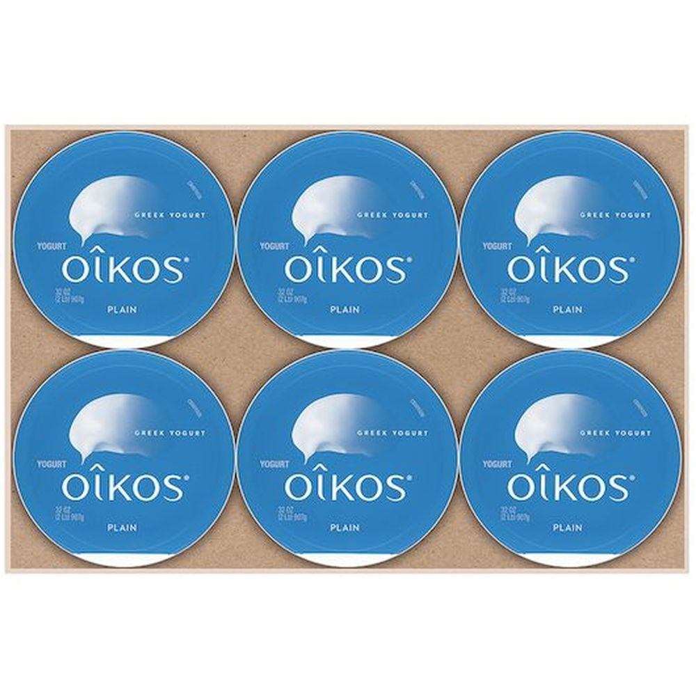 Oikos Organic Plain Whole Milk 4 Percent Fat Greek Yogurt, 32 Ounce -- 6 per case.