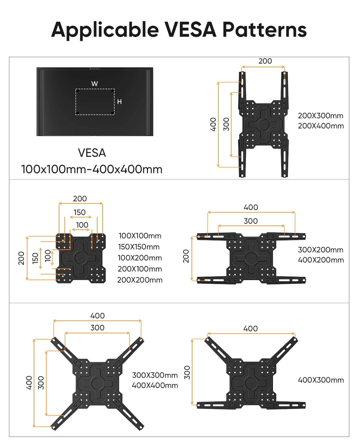 FORGINN MOUNT Long Arm TV Wall Mount with 40.75 Inch Extension, Corner TV Mount Bracket with Swivel, 180° Rotation, Tilt, 3 Folding Articulating Arms for 26-65 Inch TVs, Max 400x400mm Holds 77lbs