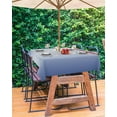 thumbnail image 3 of Navy Blue Ombre Outdoor Rectangle Tablecloth with Umbrella Hole and Zipper, Blue Color Gradient Waterproof Table Cover, Farmhouse Washable Patio Tablecloths for Party Picnic, 60"x84", 3 of 6