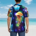 thumbnail image 6 of Balery Transparent Jellyfishes Print Men's Hawaiian Shirts Short Sleeve Beach Shirt Relaxed Fit Vacation Button Down Shirts-X-Large, 6 of 9