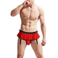 thumbnail image 3 of Ropa interior sexy para hombre, ropa interior con tirantes, calcetín, tanga, pantalones, falda con doble Ding, 3 of 5
