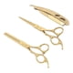 thumbnail image 2 of Juego de tijeras para rebajar corte de pelo, herramientas elegantes de corte de pelo de acero inoxidable con soporte para recortador de barba Manual, 2 of 5