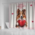 thumbnail image 4 of Happy Valentine's Day Collie Brings Love Heart Shower Curtain Collie Dog Lover Gifts Idea Waterproof Bathroom Bathtub Curtain - 02028, 4 of 5