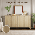 thumbnail image 3 of Fluted Sideboard Buffet Cabinet with Storage, 4 Door Kitchen Storage Cabinet, Coffee Bar Buffet Cabinetry with Adjustable Shelves, Extra Load-Bearing Support Feet, for Kitchen, 3 of 8