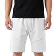thumbnail image 4 of RKSTN Mens Shorts Running Shorts Stretch Solid Color Comfort Drawstring Workout Shorts with Pockets（White ,L）, 4 of 7