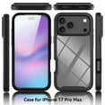 thumbnail image 7 of for iPhone 17 Pro Max Case with Screen Protector, Shockproof Soft TPU Bumper Rugged Clear Hard PC Back Shell Anti-Scratch All-inclusive Cover for iPhone 17 Pro Max, Deep Blue, 7 of 7