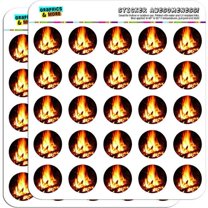 Campfire Camp Camping Fire Pit Logs Flames 50 1" Planner Calendar Scrapbooking Crafting Stickers