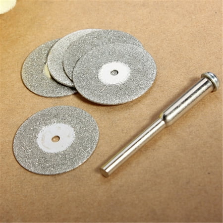 5Pcs 22mm Vented  Mini Emery Diamond Cutting Discs minidiamondcuttingdisc Sheet w/ 1Pc Drill Bit for Rotary Jewelry