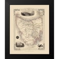 thumbnail image 2 of Tallis 12x14 Black Modern Framed Museum Art Print Titled - Van Diemens Land Tasmania Australia - Tallis 1851, 2 of 5