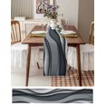 thumbnail image 3 of Ldtrchee Black Gray Ombre Table Runner 60 Inches, Modern Abstract Moire Art Geometric Bed Runner Dresser Scarves Tabletop for Indoor Outdoor Parties/Ceremony/Banquet, 13" x 60", 3 of 8