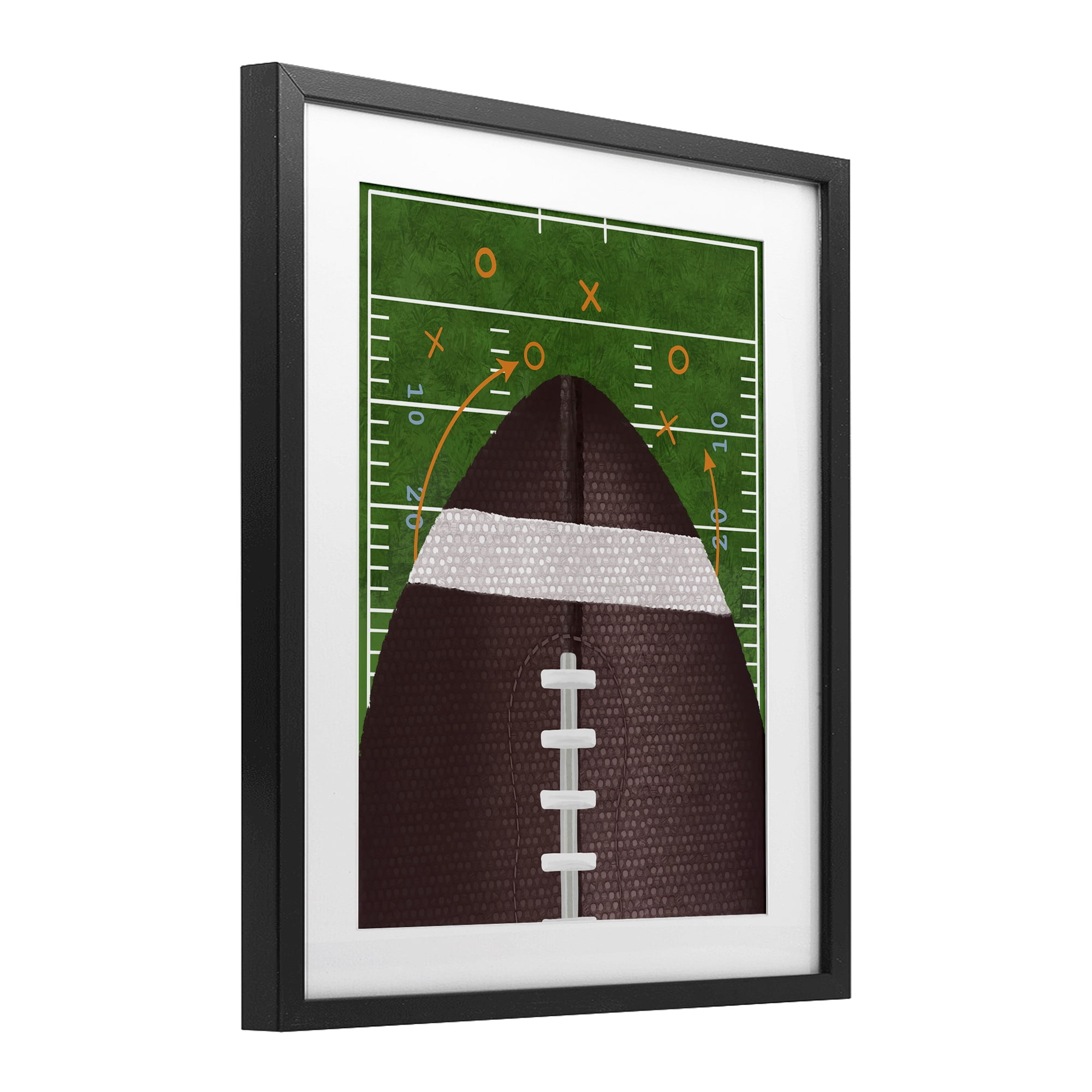 Stupell Industries Football Field Tactics Black Framed Print Under Glass, design by Jennifer Stith