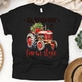 thumbnail image 1 of Chemise Style Ferme Sleighin' It / T-Shirt de Noël Tracteur Rouge, Noir, Taille 2TG, 1 of 6
