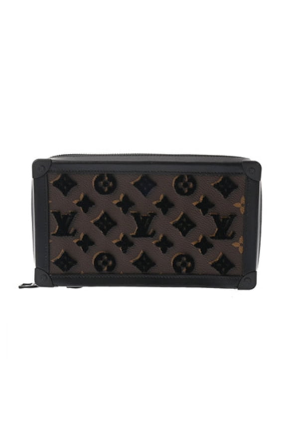 Pre-Owned LOUIS VUITTON Louis Vuitton Monogram Tuffetage Soft Trunk Clutch Brown Black M45061...