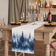 thumbnail image 2 of Spring Blue Forest 120 Inch Table Runner, Watercolor Tree Abstract Art Farmhouse Dresser Scarf Cotton & Linen Tablerunner for Dining/Kitchen Island/Holiday Party Décor 13" x 120", 2 of 9