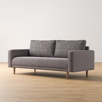 Furniture of America Doux Gray MCM Custom Boucle Upholstered Fabric Welt Trim Sofa Living Room Couch