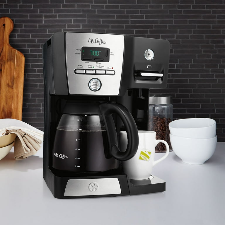 Mr. Coffee 12 Cup Programmable Black Coffee Maker with Hot Water Station Walmart