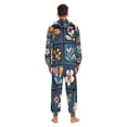 thumbnail image 6 of Flowers and Lattice Adult Onesie Pajamas Slim Fit Christmas One Piece Suit Pjs for Women and Men Hooded Zipper, 6 of 7