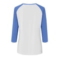 thumbnail image 5 of ManxiVoo Relaxed Fit Womens Top V Neck 3 4 Sleeve Button Front Shirt with Raglan Sleeves for Summer S Size Sky Blue, 5 of 5
