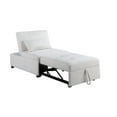 thumbnail image 6 of Modern Sleeper Sofa Chair White Fabric 1pc Convertible Sofa w Pillow Plush Armless Couch Living Room, 6 of 10