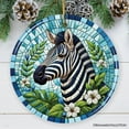 thumbnail image 2 of Zebra Stripes Safari Stained Glass Style Ceramic Ornament, African Animals Christmas Gift and Decor, 2 of 6
