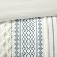 thumbnail image 3 of INK+IVY Imani 3 Piece Full/Queen Cotton Printed Duvet Cover Set with Chenille White/Navy, 3 of 6