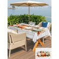 thumbnail image 4 of Outdoor Tablecloth with Umbrella Hole and Zipper, Orange Green Grey Fall Rectangle Table Cloth 60x120 Inch Waterproof Tablecloth, Botanical Thanksgiving Pumpkins Vintage Picnic Table Cover for Patio, 4 of 7