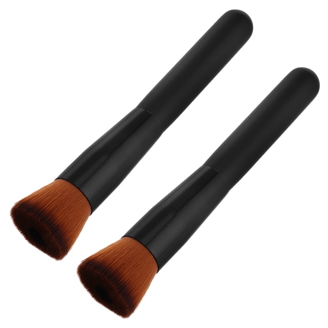 unbranded 2Ud Brochas Portátiles Para Contorno Y Base De Maquillaje Color Negro