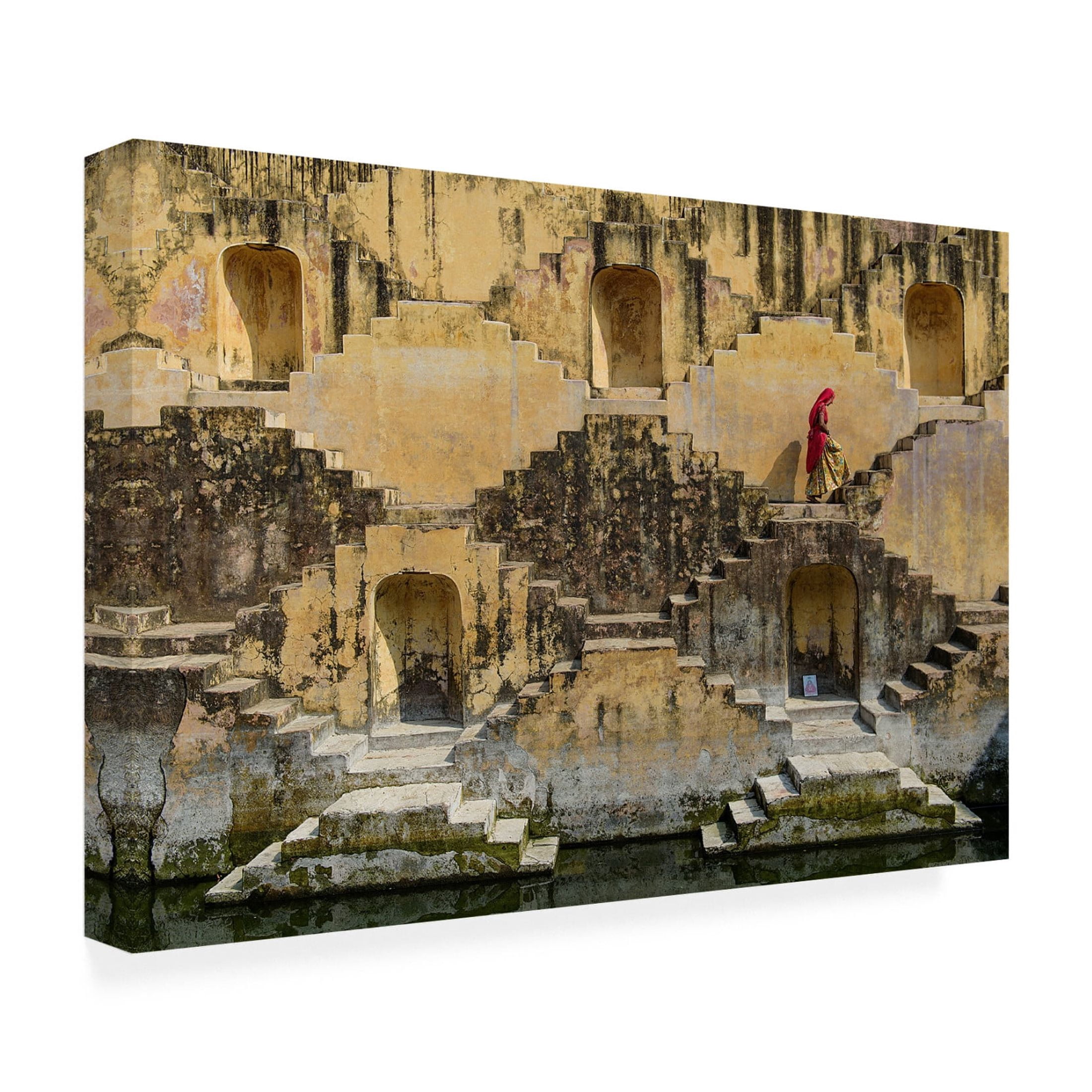 Canvas Wall Art - Muslianshah Masrie 'Panna Meena Ka Kund' Wall Art for Living Room, Bedroom, or Office Décor by Trademark Fine Art - 19 x 12 Inches