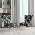 thumbnail image 2 of Designart "Tranquil Lotus Zen In White And Gold" White Lotus Pattern Upholstered Accent Chair - Bohemian & Eclectic Arm Chair For Living Room, 2 of 7