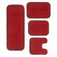 thumbnail image 2 of Home Weavers Radiant Collection 100% Cotton Non-Slip Bathroom Rug Set Machine Washable Bathroom Rug, Bath Rug, U Shaped Contour, Runner, Red Color 4 Piece Bath Rug set, 2 of 9